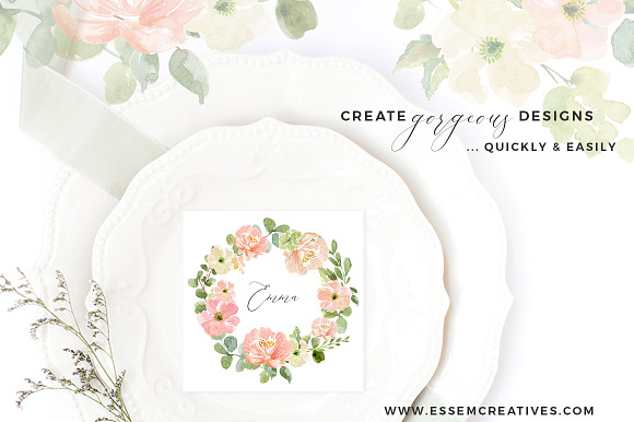 Wedding Invite Watercolor Flower PNG in Illustrations - product preview 3