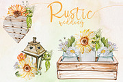 Watercolor Rustic Wedding Clipart 