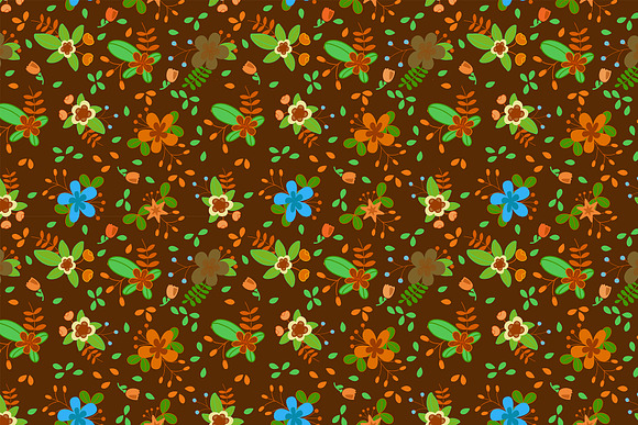 Floral seamless pattern 4 colors in Patterns - product preview 4