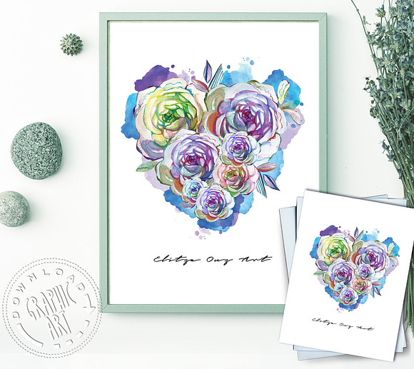 Watercolor Print in Illustrations - product preview 4