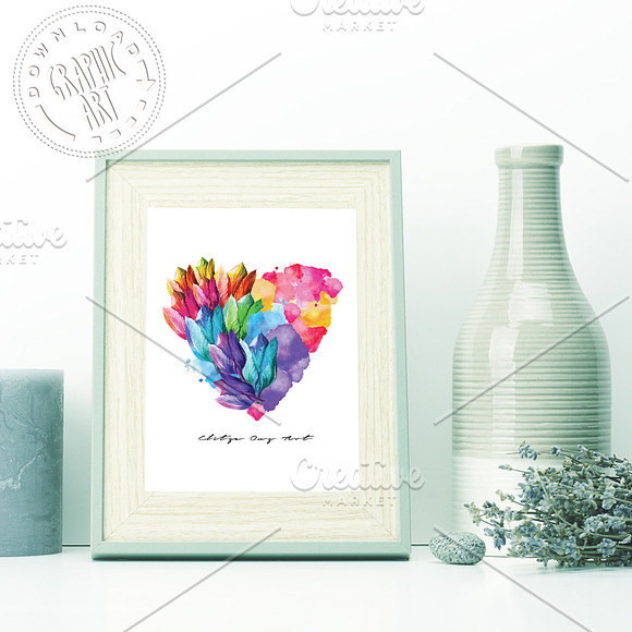 Prints Poster, Card -Flower Heart in Illustrations - product preview 1