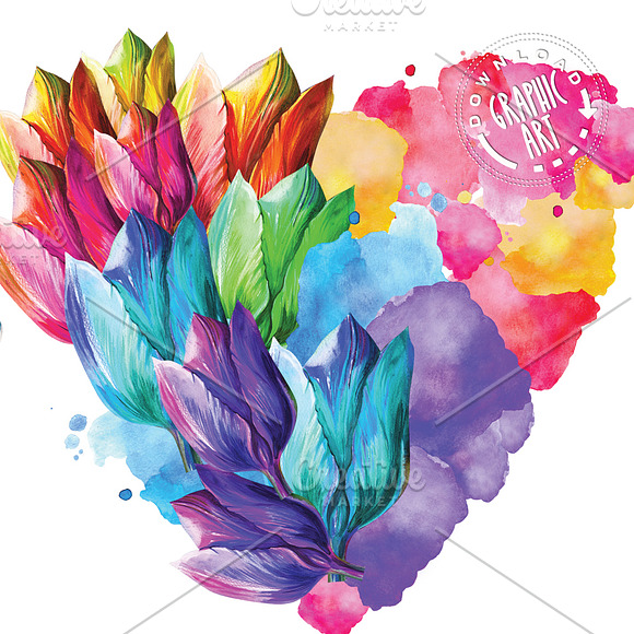 Prints Poster, Card -Flower Heart in Illustrations - product preview 3