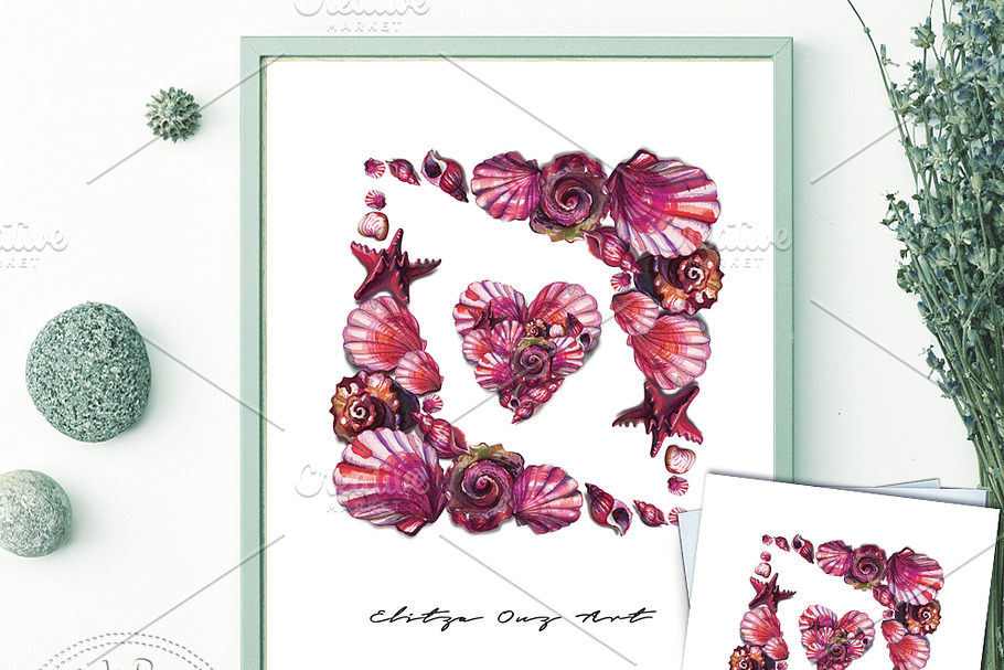 Prints Poster, Card -Sheshell Heart in Illustrations - product preview 8