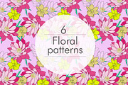 6 floral seamless patterns