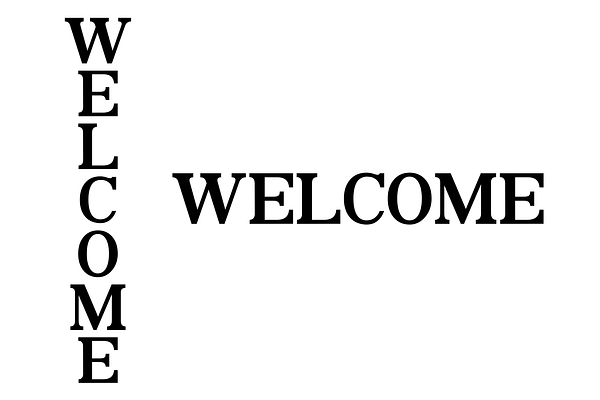Welcome svg sign, welcome vertical