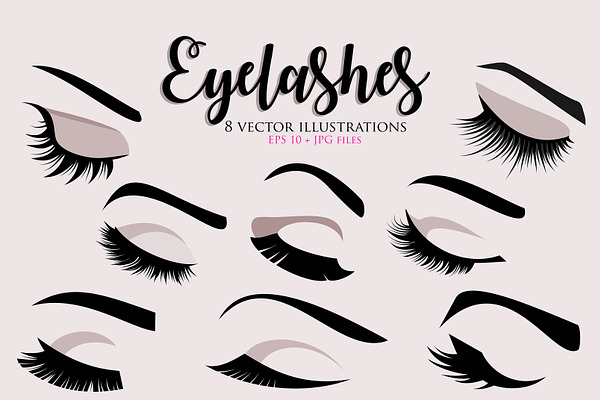 Eyelashes 8 vector illustrations