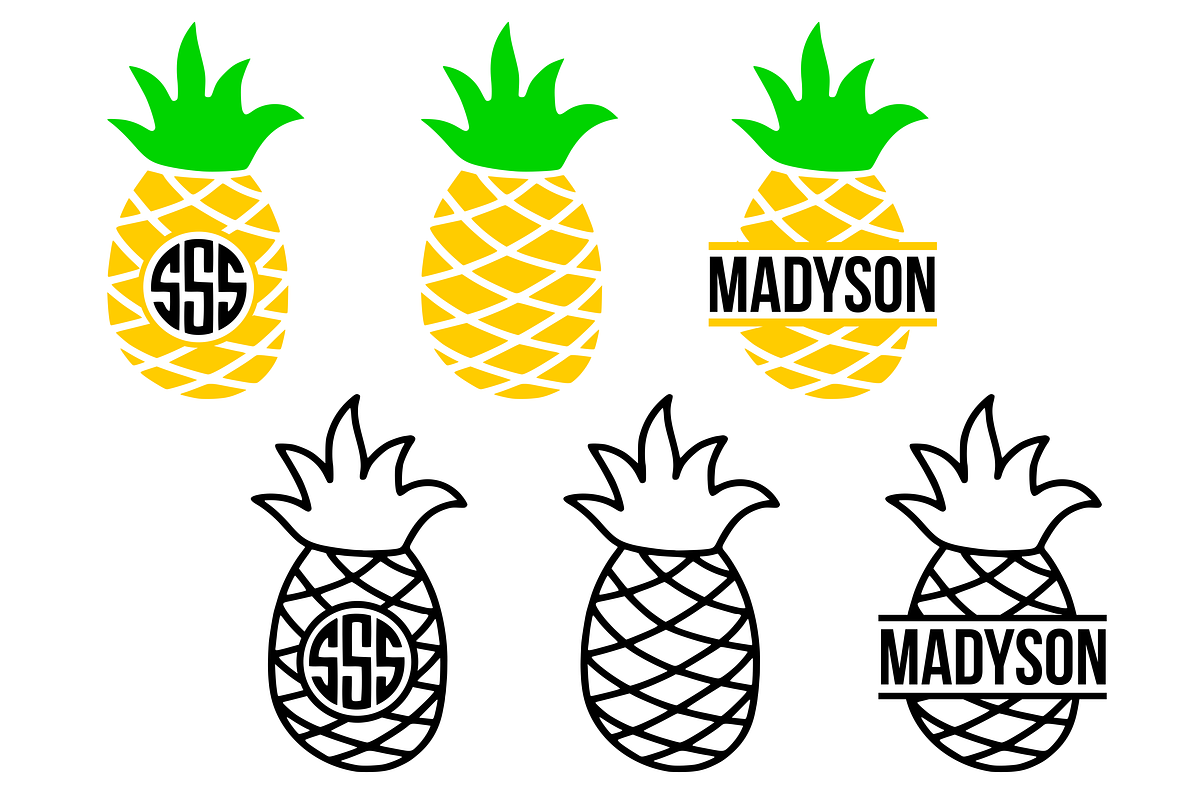 Download Pineapple monogram frame svg | Custom-Designed ...