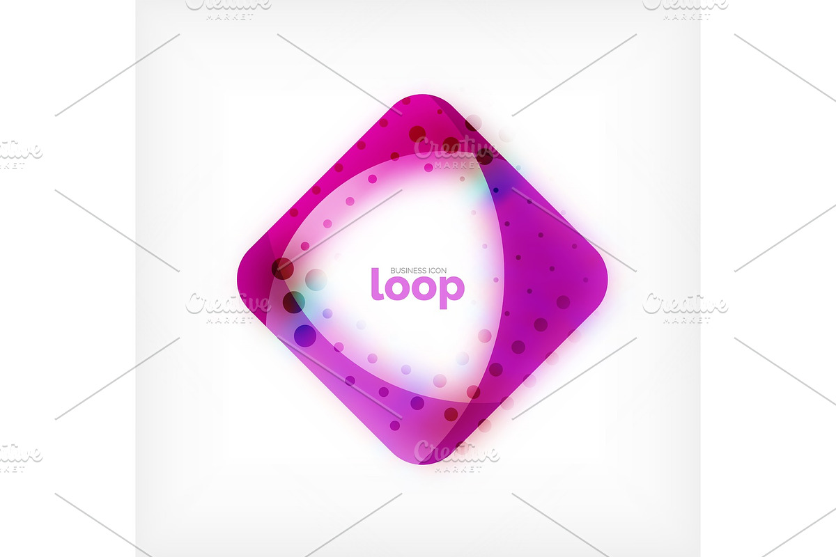 Vector square loop business symbol, geometric icon created of waves, with blurred shadow in Textures - product preview 8