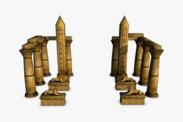 Egyptian temple elements collection