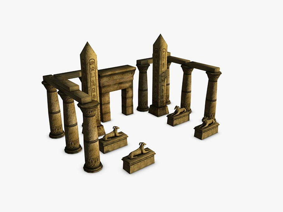 Egyptian temple elements collection in Architecture - product preview 1