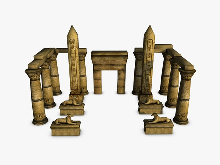 Egyptian temple elements collection in Architecture - product preview 2