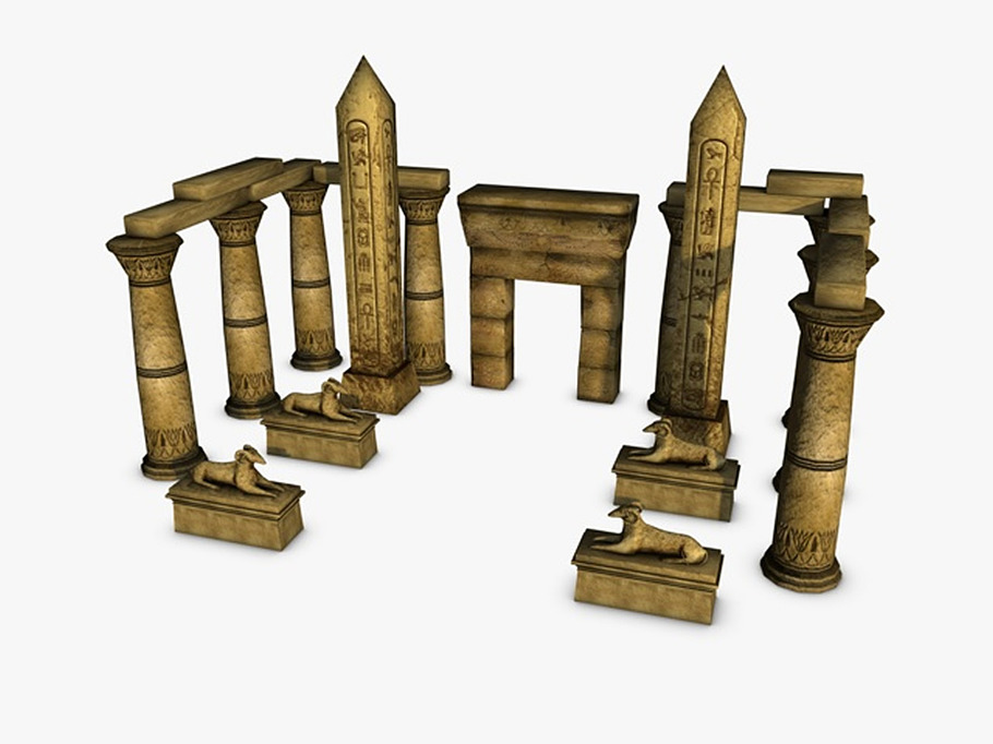 Egyptian temple elements collection in Architecture - product preview 3