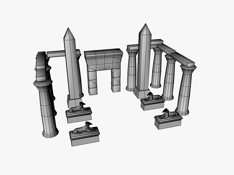 Egyptian temple elements collection in Architecture - product preview 12
