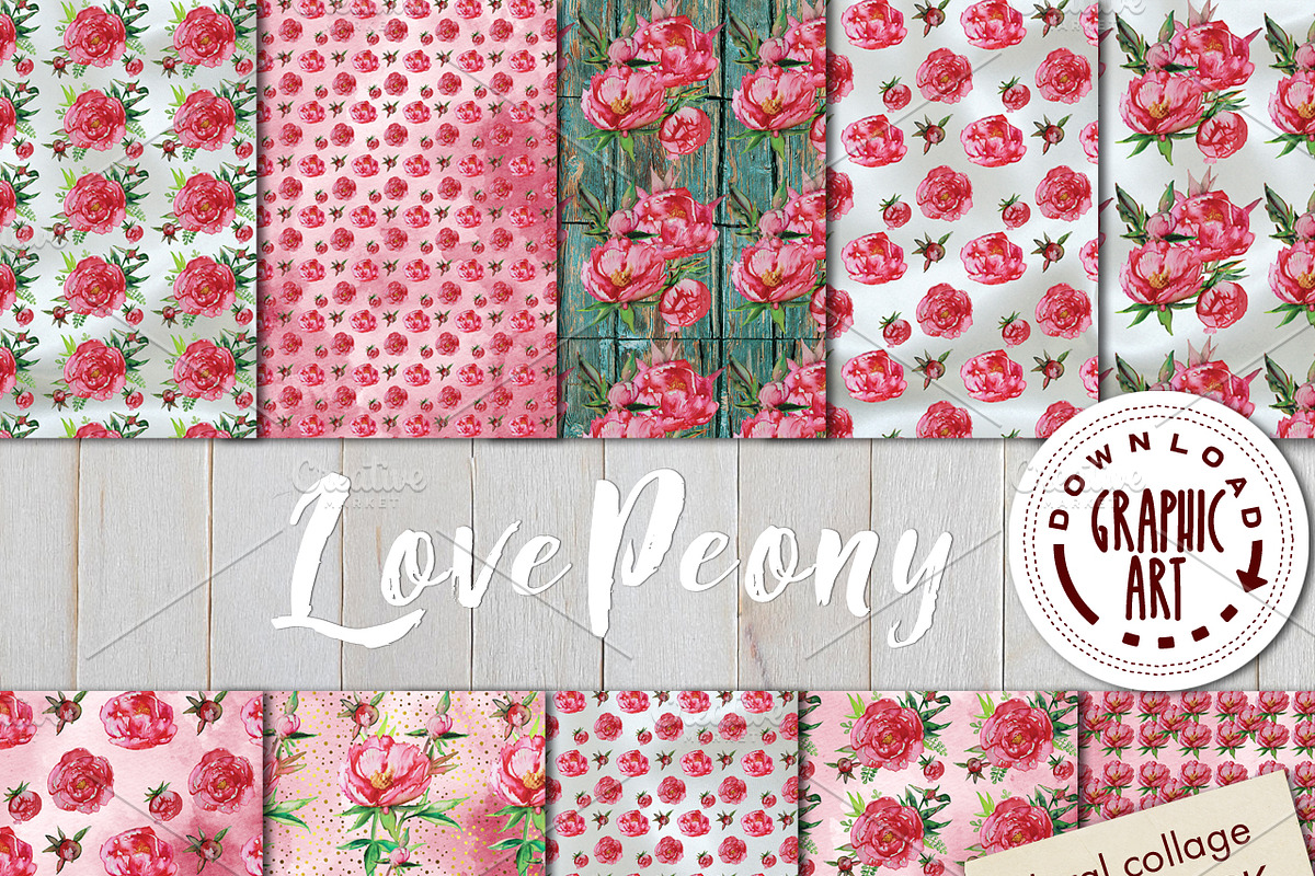 DIGITAL PAPER PATTERNS PACK in Illustrations - product preview 8