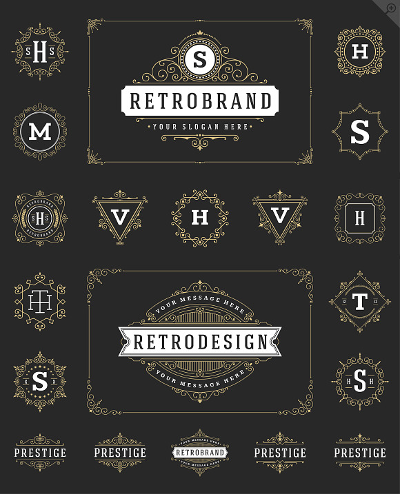 20 luxury ornaments logos & monogram in Logo Templates - product preview 1