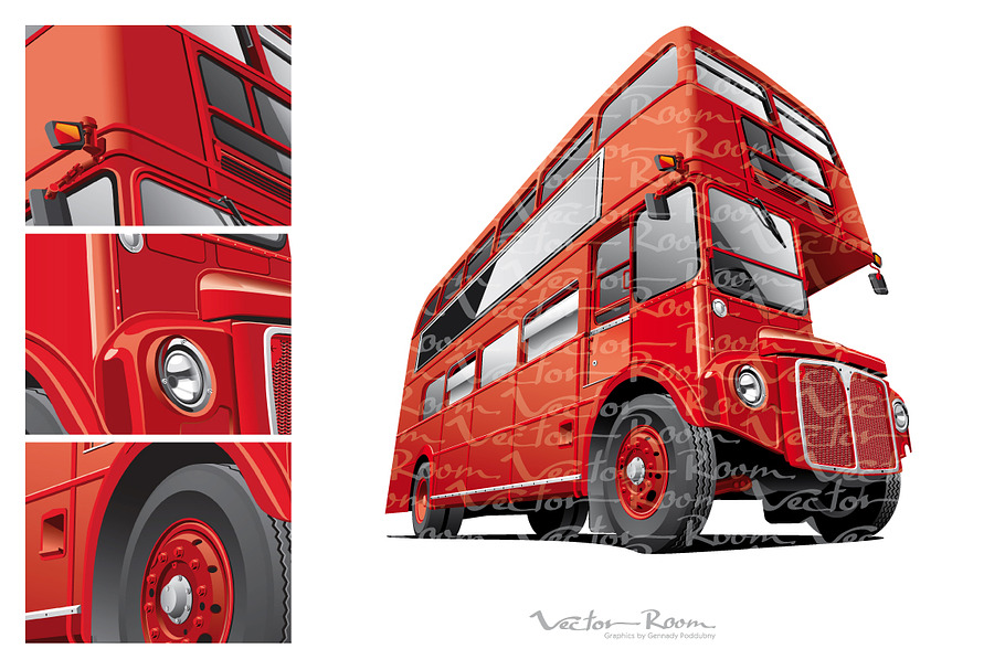 London Double-decker Bus in Illustrations - product preview 8
