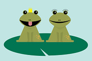 frogs in love vector