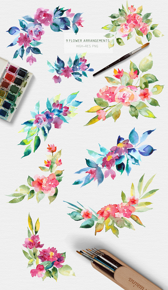 My Garden Flower Graphic Set in Illustrations - product preview 2