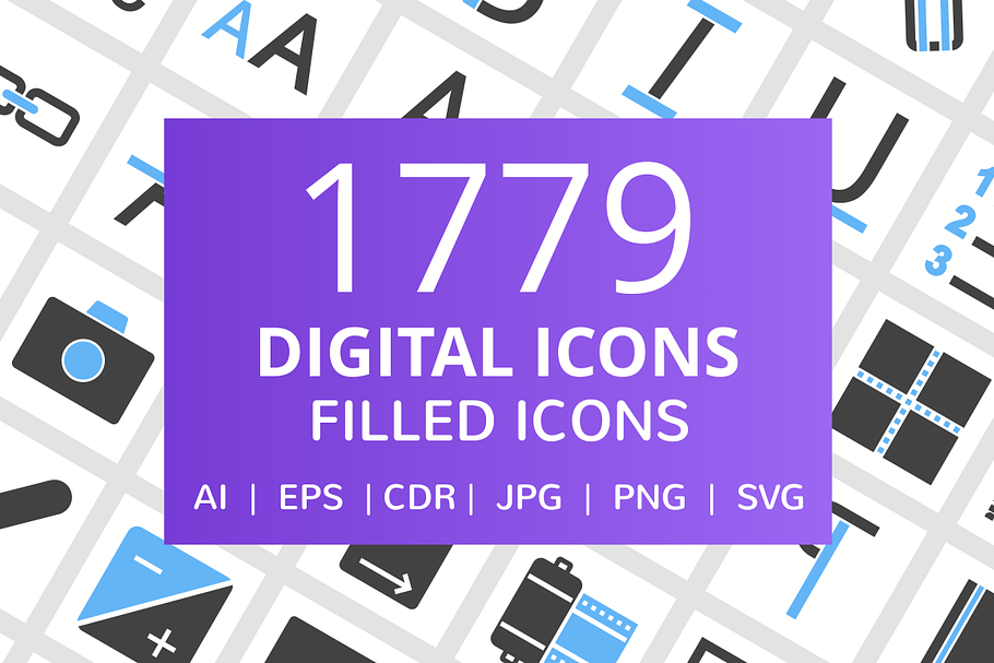1779 Digital Filled Icons in Graphics - product preview 8