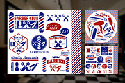 Set Of Vintage Barber Shop Badges