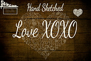 Hand Sketched Love XOXO Vectors