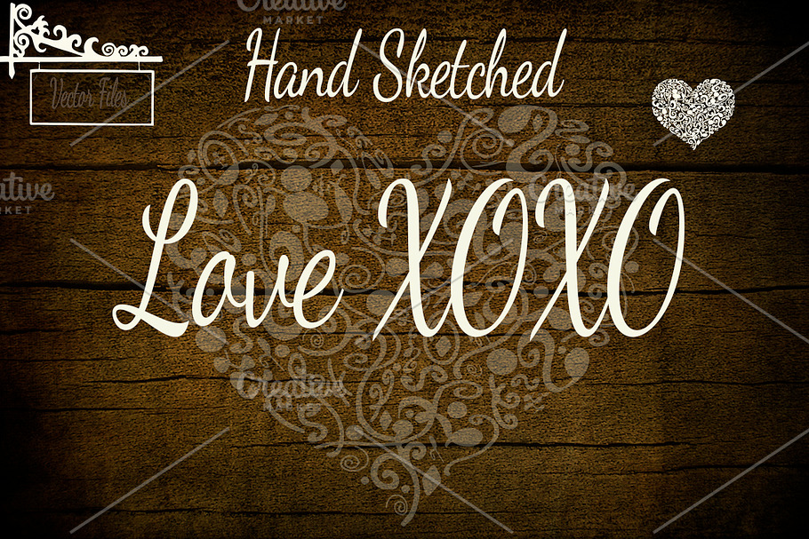 Hand Sketched Love XOXO Vectors in Illustrations - product preview 8