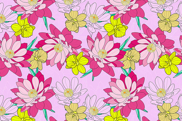 6 floral seamless patterns in Patterns - product preview 1