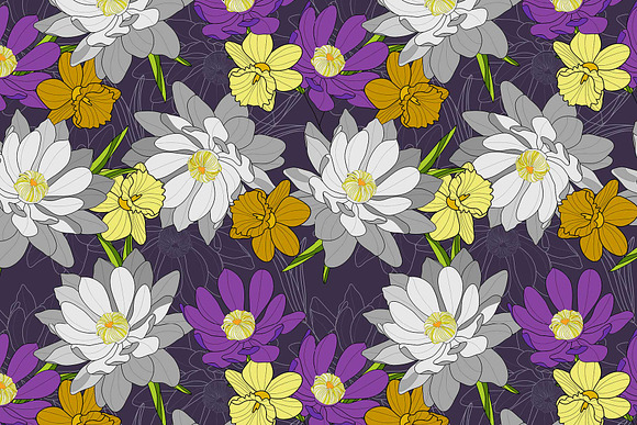 6 floral seamless patterns in Patterns - product preview 2