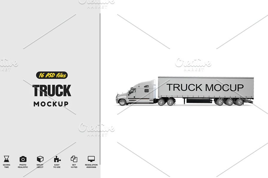 Cargo Truck Mockup