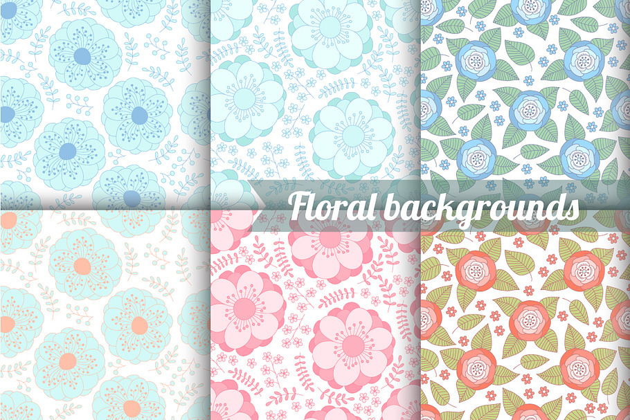 6 flower seamless pattern in Patterns - product preview 8