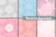 6 abstract flower backgrounds