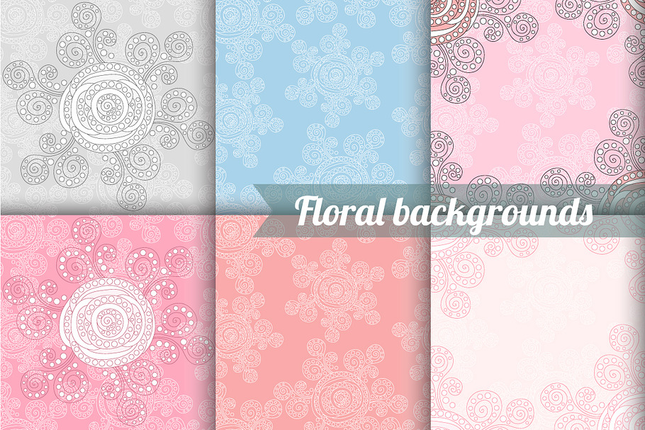 6 abstract flower backgrounds in Patterns - product preview 8