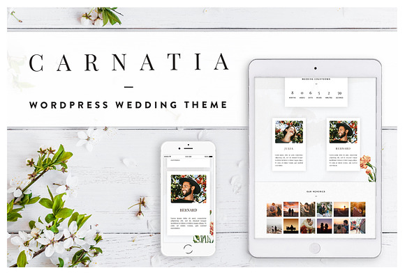 Carnatia WordPress Wedding Theme in WordPress Wedding Themes - product preview 1