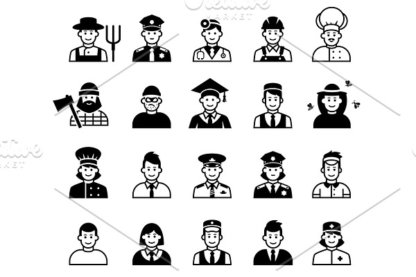 Avatar and People occupations icons