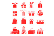 Gift icons. Collection for Birthday.