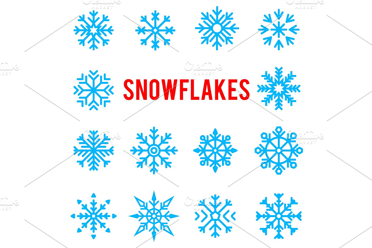 Beautiful patterned blue winter snowflakes. in Objects - product preview 8
