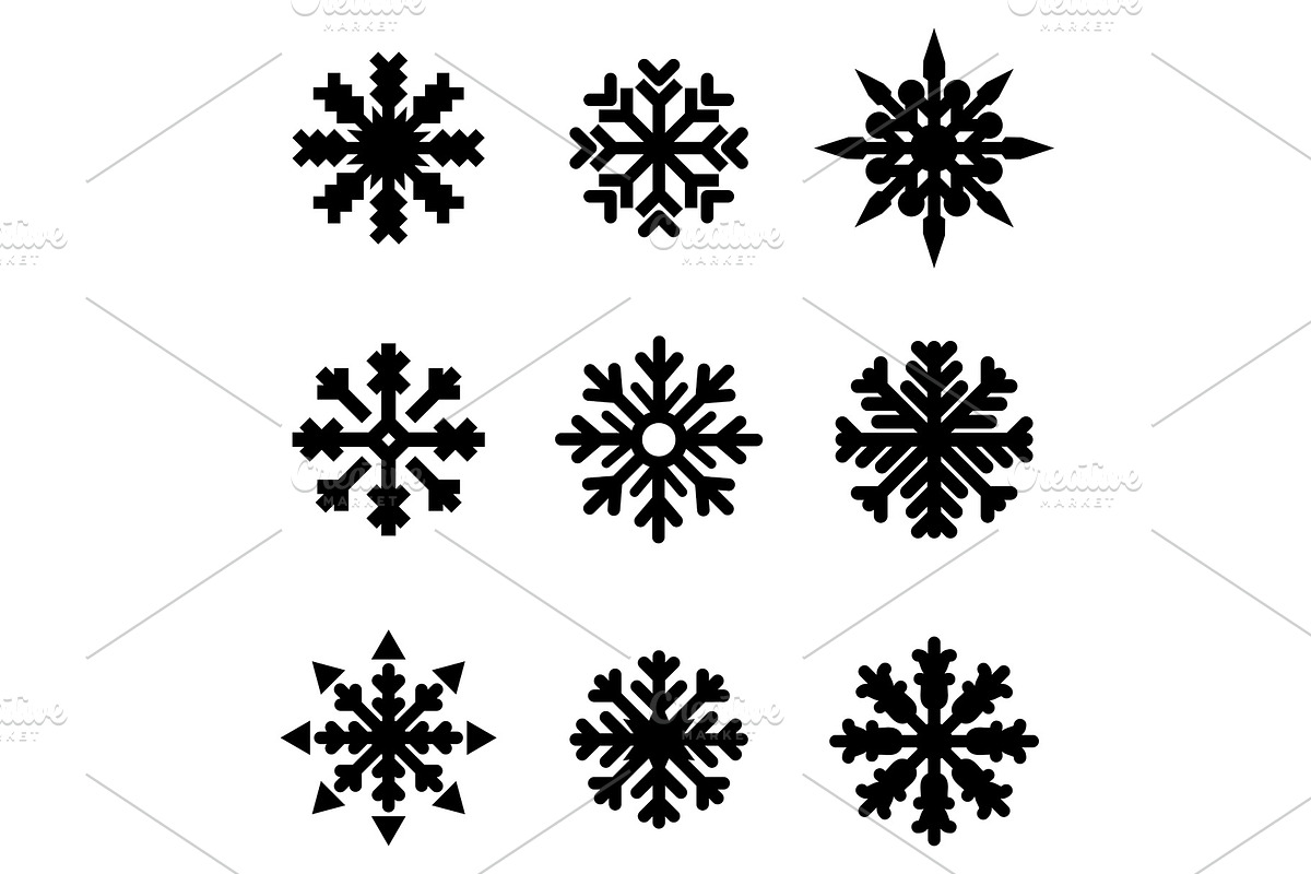 Set of winter Christmas snowflakes. in Objects - product preview 8