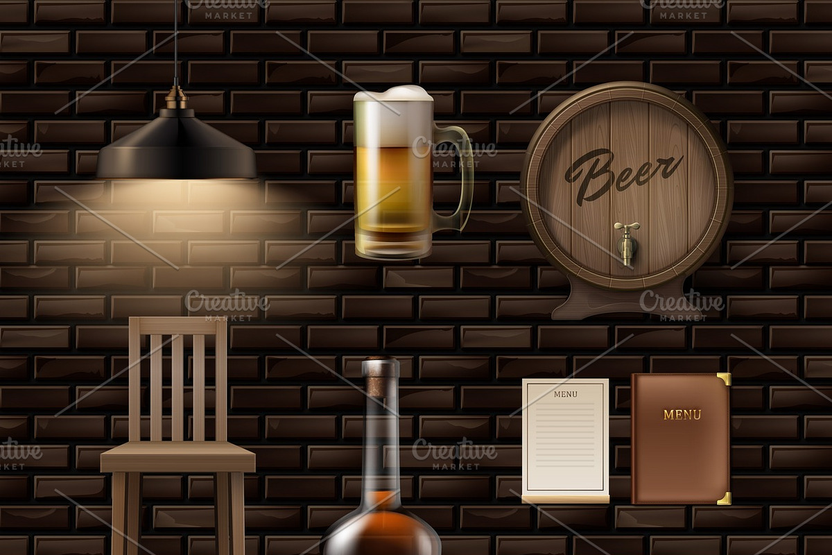 Bar and pub stuff in Illustrations - product preview 8