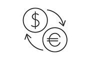 Currency exchange outline icon
