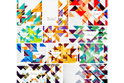 Triangle templates mega collection - abstract background designs. For banners, business backgrounds, presentations