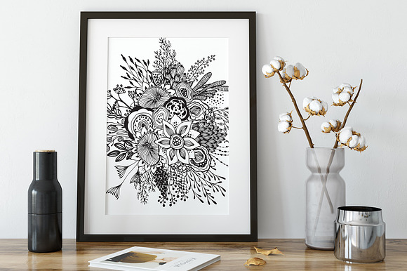 Fantasy flowers vector set in Graphics - product preview 1