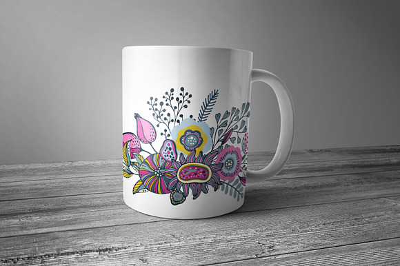 Fantasy flowers vector set in Graphics - product preview 5