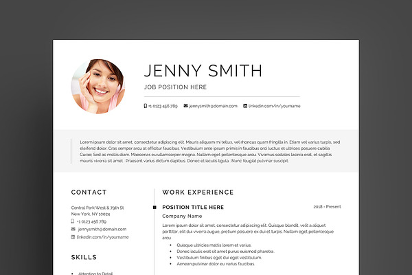 Resume Template Word Modern Clean CV Resume Templates Creative Market
