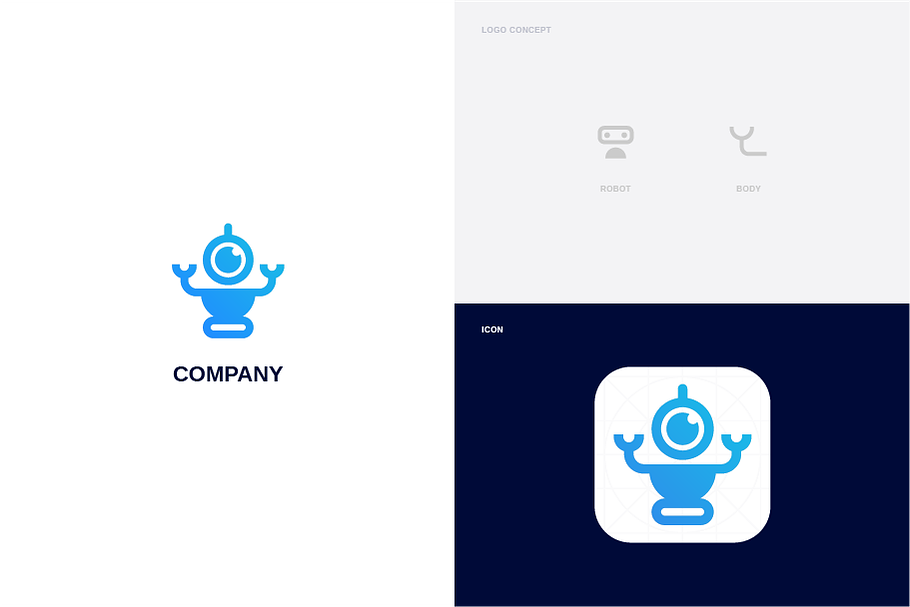 Robot + Body Logo Template in Logo Templates - product preview 8