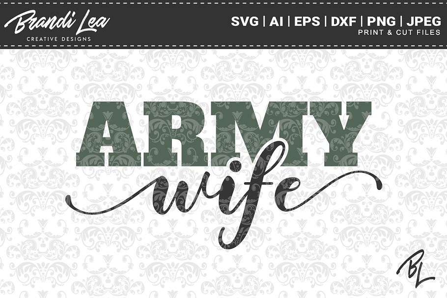 Army Wife SVG Cut Files in Graphics - product preview 8
