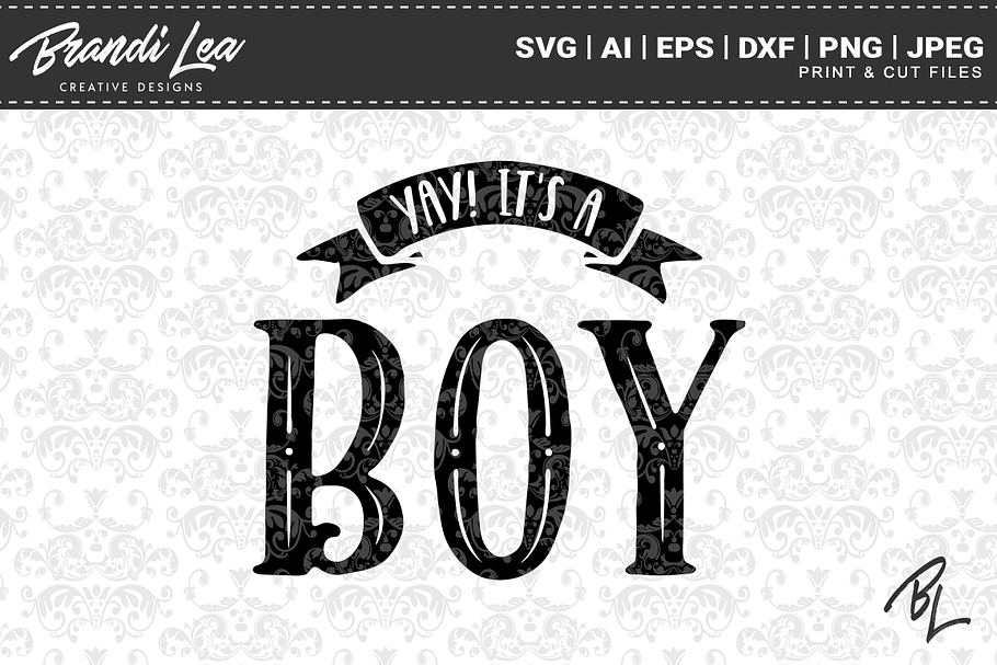 Yay It's a Boy!SVG Cut Files in Graphics - product preview 8