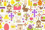 Easter retro seamless pattern