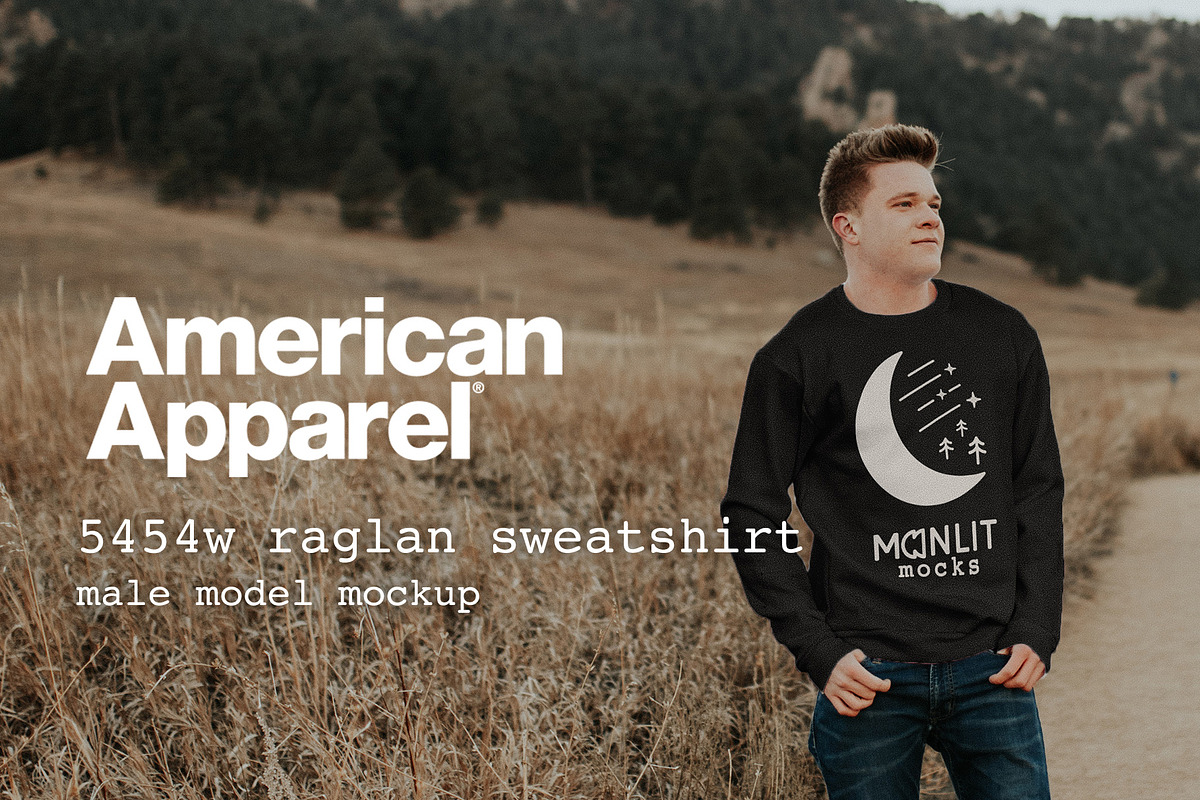 American Apparel Sweatshirt Mockup in Product Mockups - product preview 8