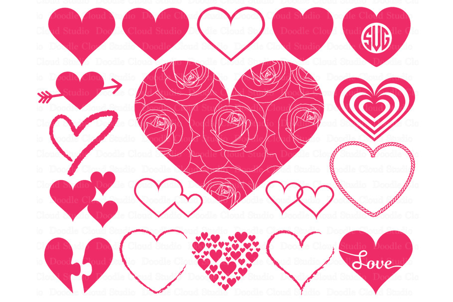 Heart svg, Heart Monogram SVG files