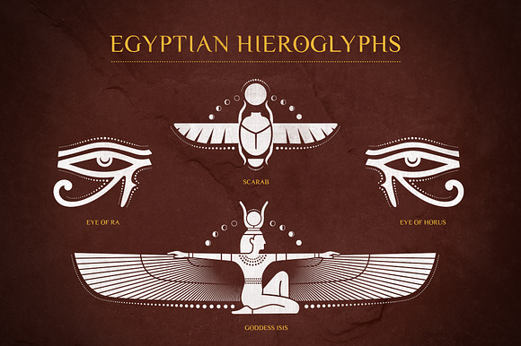 Egyptian Hieroglyphs Vector Set in Illustrations - product preview 7